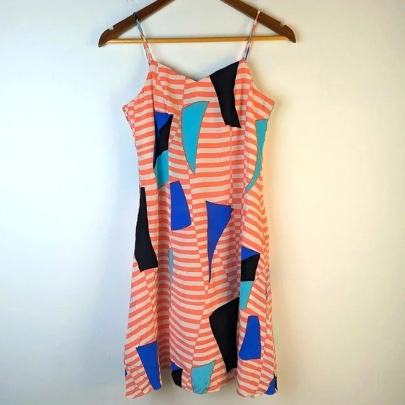 Vintage Silk Striped Summer Dress - XS - Picture 1 of 4